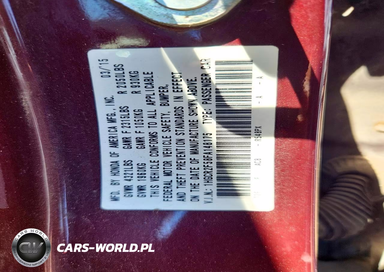 2015 Honda Accord Sport VIN:1HGCR2F58FA148175 - 12