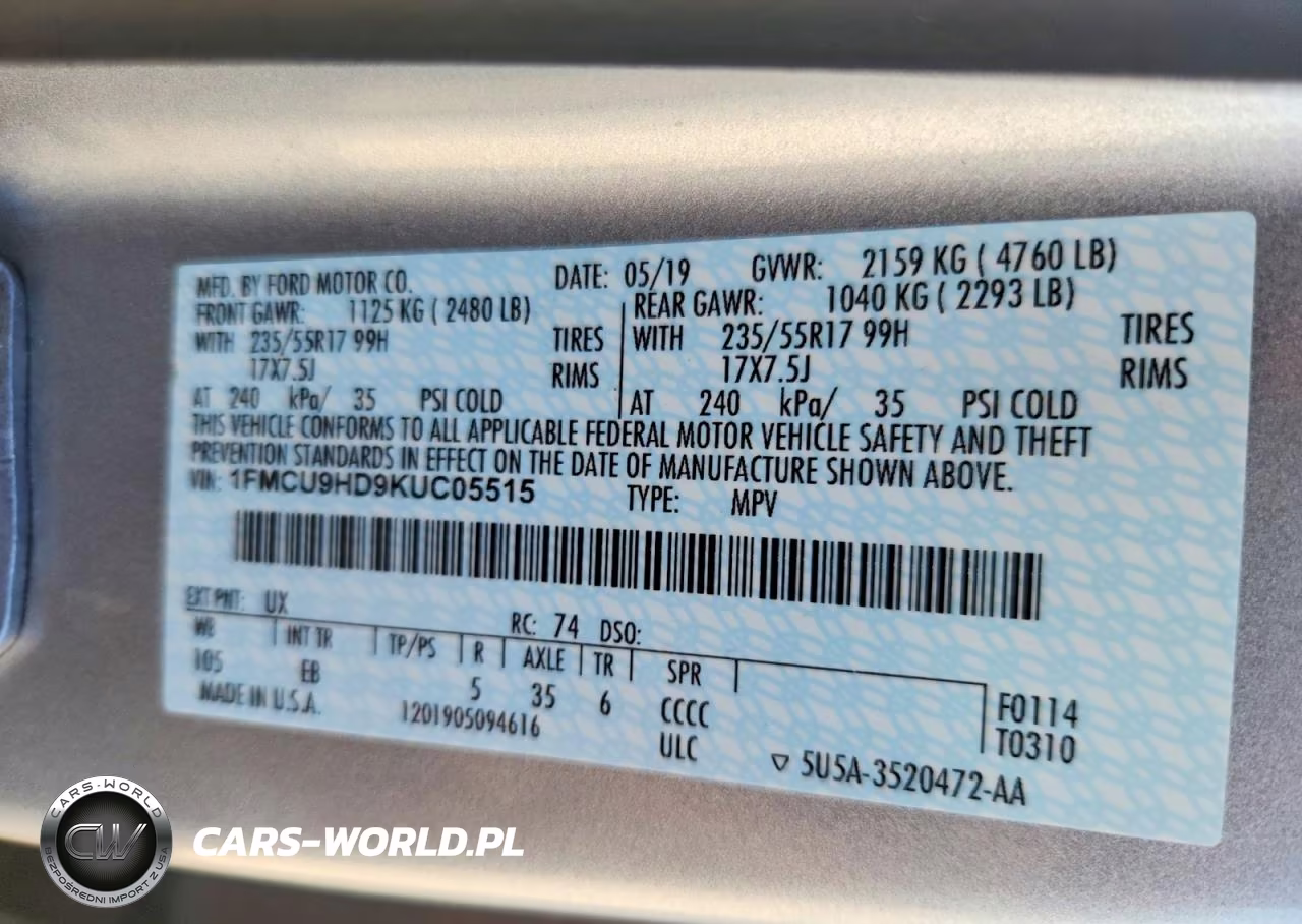 2019 Ford Escape Sel VIN:1FMCU9HD9KUC05515 - 13