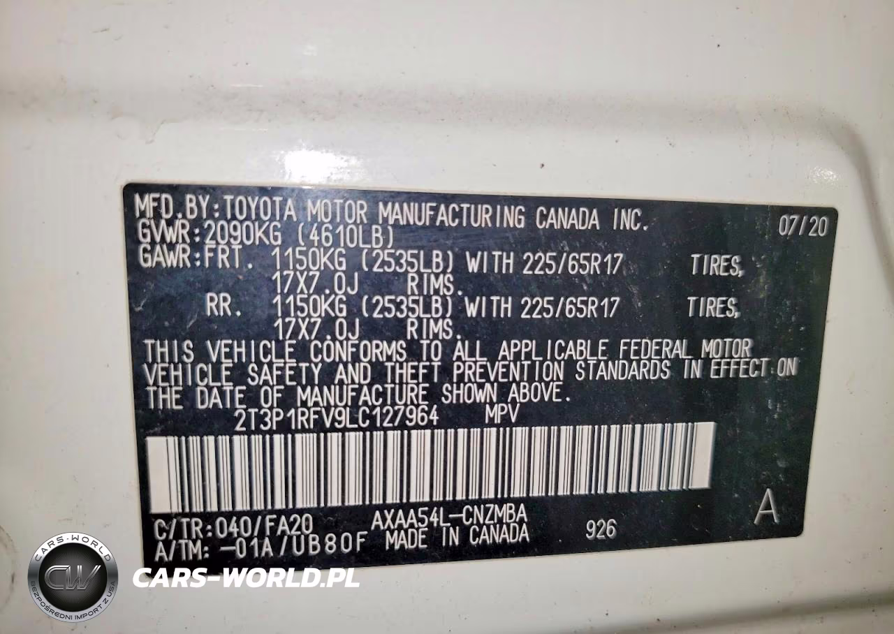 2020 Toyota Rav4 Xle VIN:2T3P1RFV9LC127964 - 13