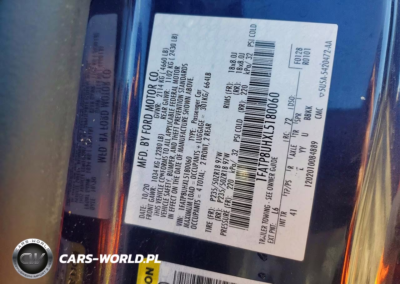 2020 Ford Mustang VIN:1FATP8UHXL5180060 - 12