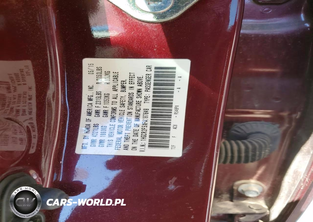 2015 Honda Accord Sport VIN:1HGCR2F5XFA187849 - 12