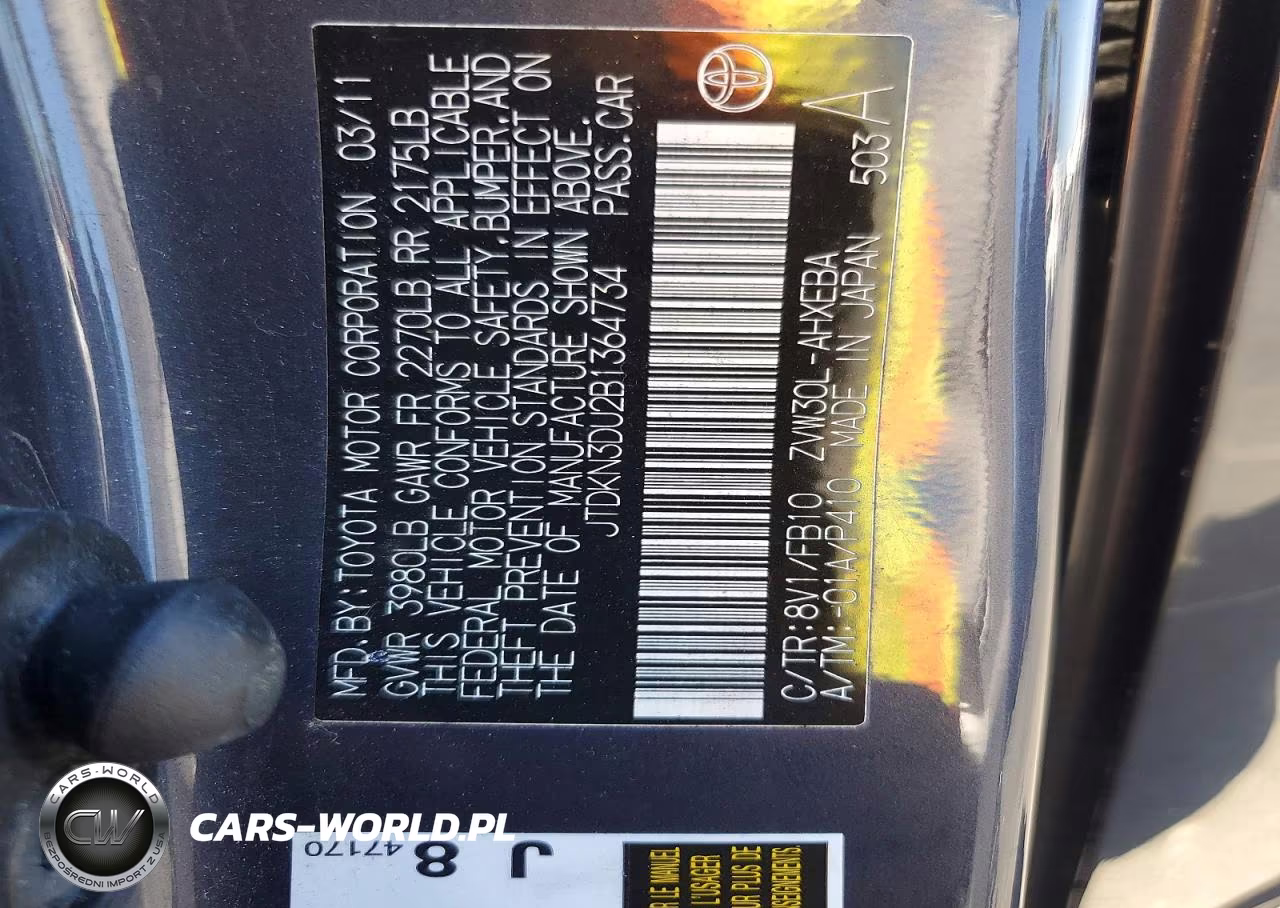 2011 Toyota Prius Two VIN:JTDKN3DU2B1364734 - 12
