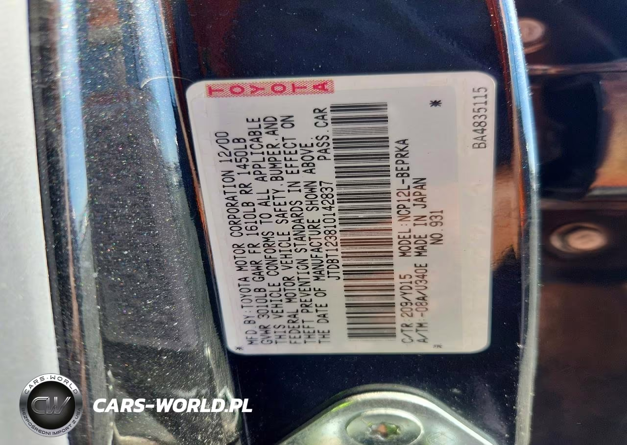 2001 Toyota Echo Base VIN:JTDBT123810142837 - 13