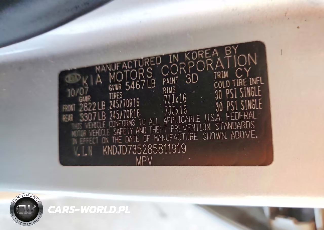 2008 Kia Sorento Base VIN:KNDJD735285811919 - 14