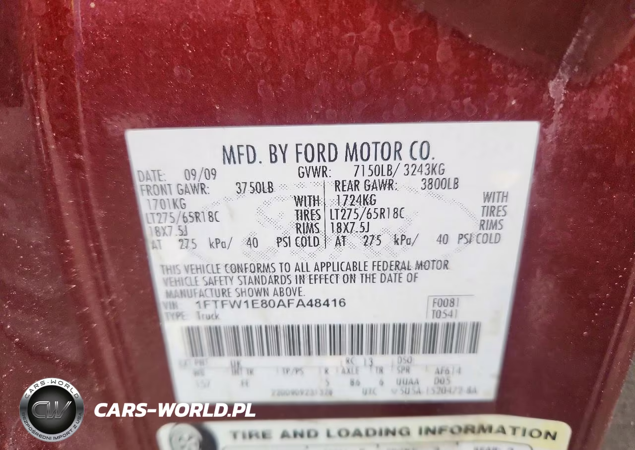 2010 Ford F150 Supercrew VIN:1FTFW1E80AFA48416 - 12