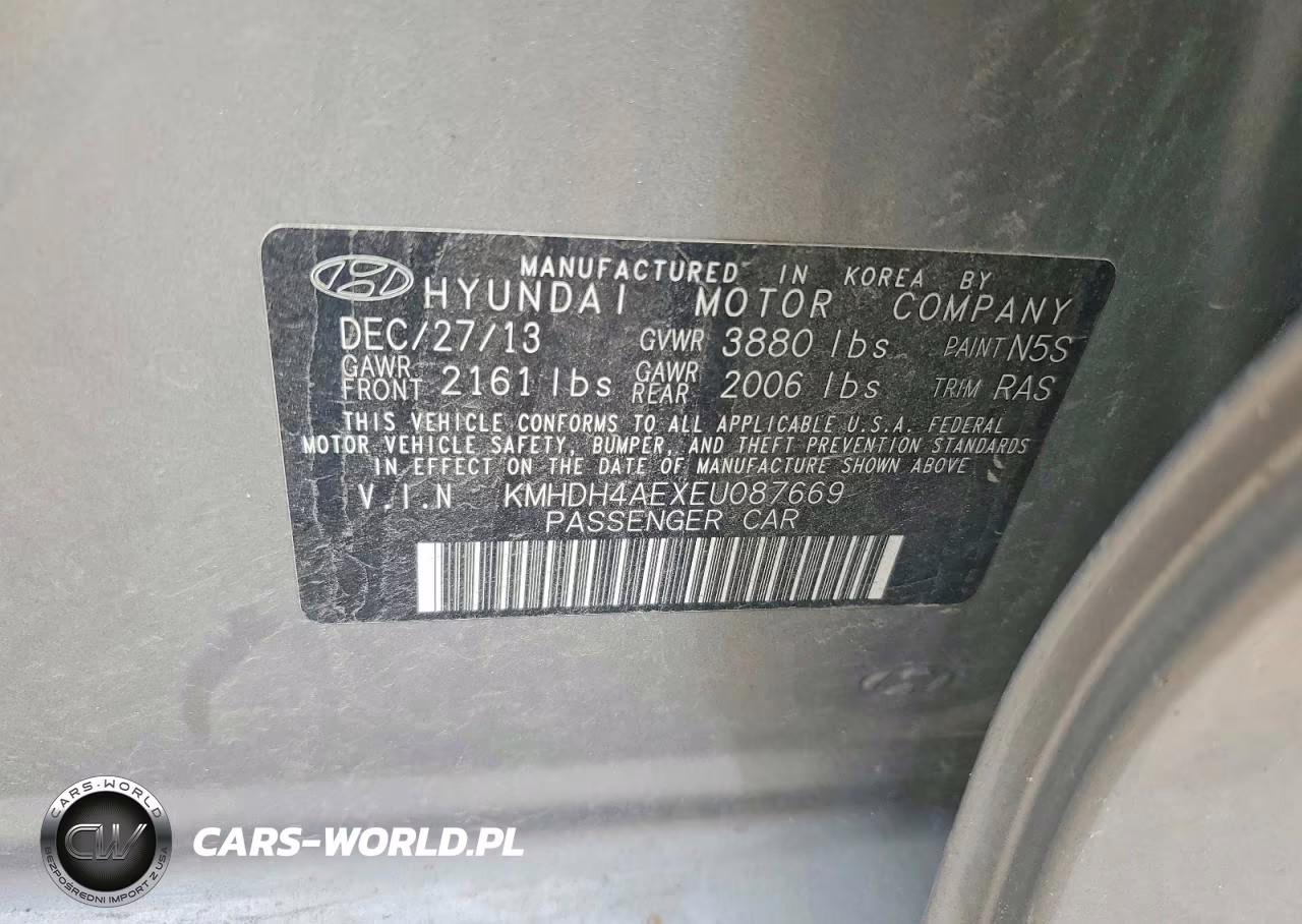 2014 Hyundai Elantra Se VIN:KMHDH4AEXEU087669 - 12