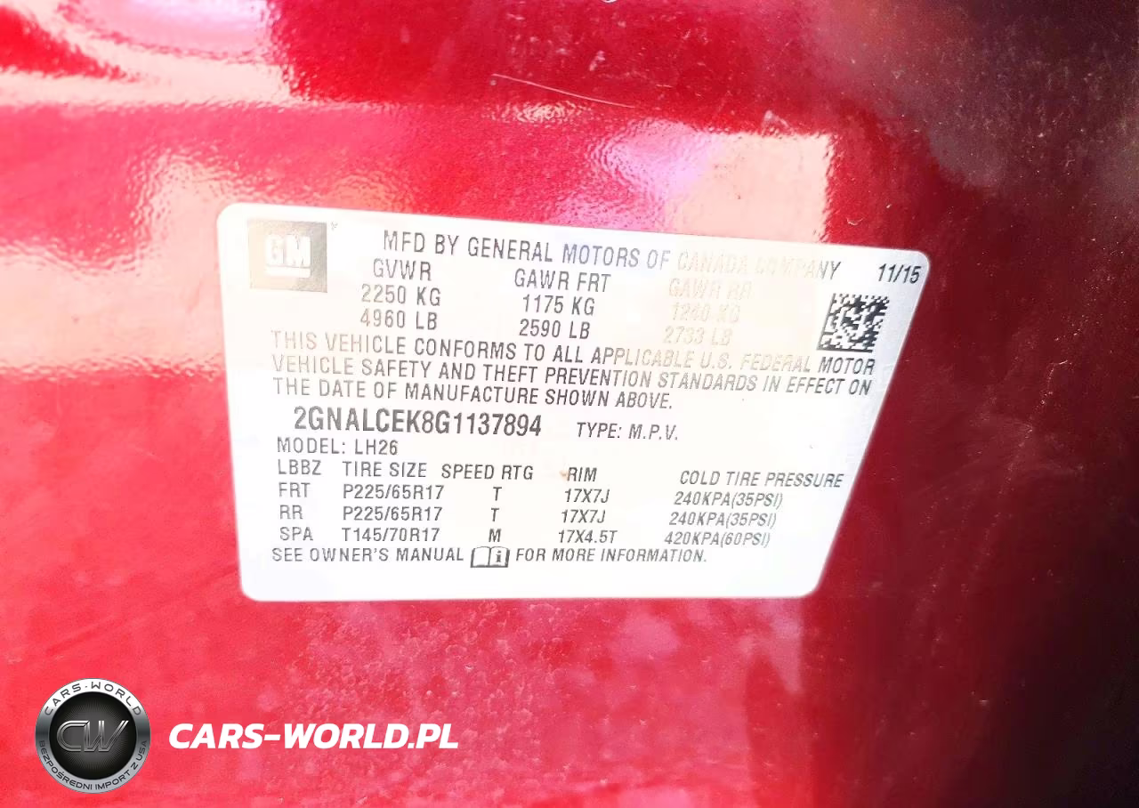2016 Chevrolet Equinox Lt VIN:2GNALCEK8G1137894 - 13