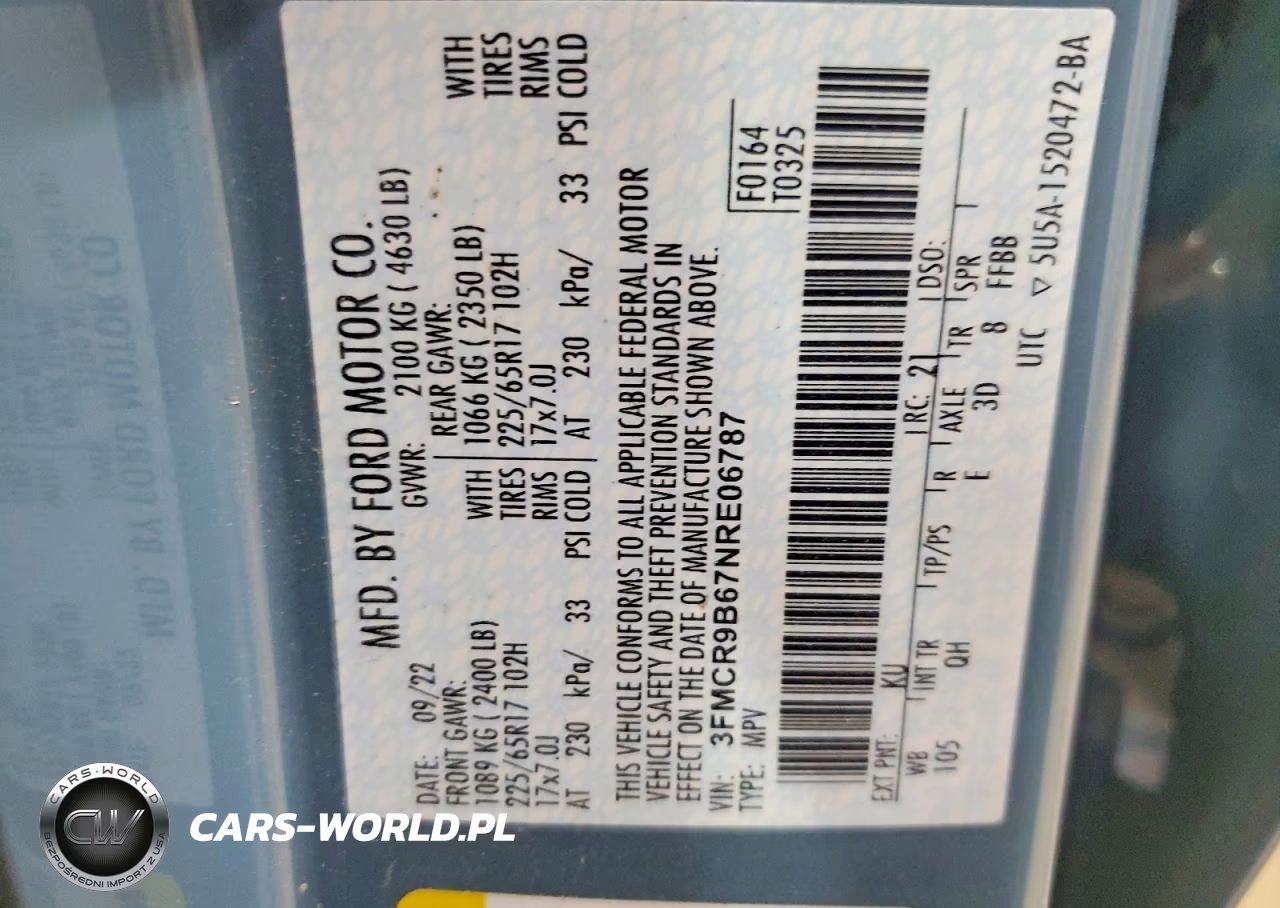 2022 Ford Bronco Sport Big Bend VIN:3FMCR9B67NRE06787 - 13