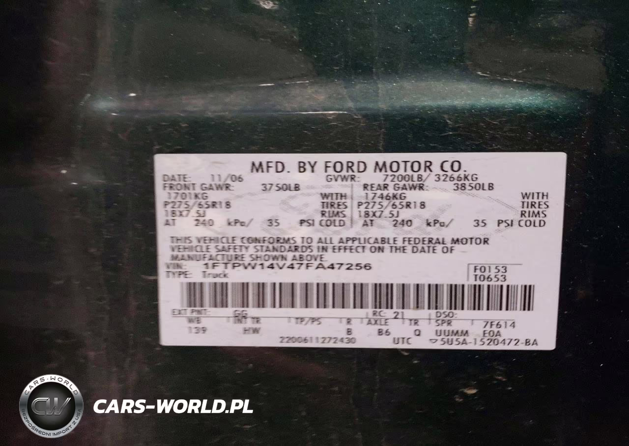 2007 Ford F150 Supercrew VIN:1FTPW14V47FA47256 - 12