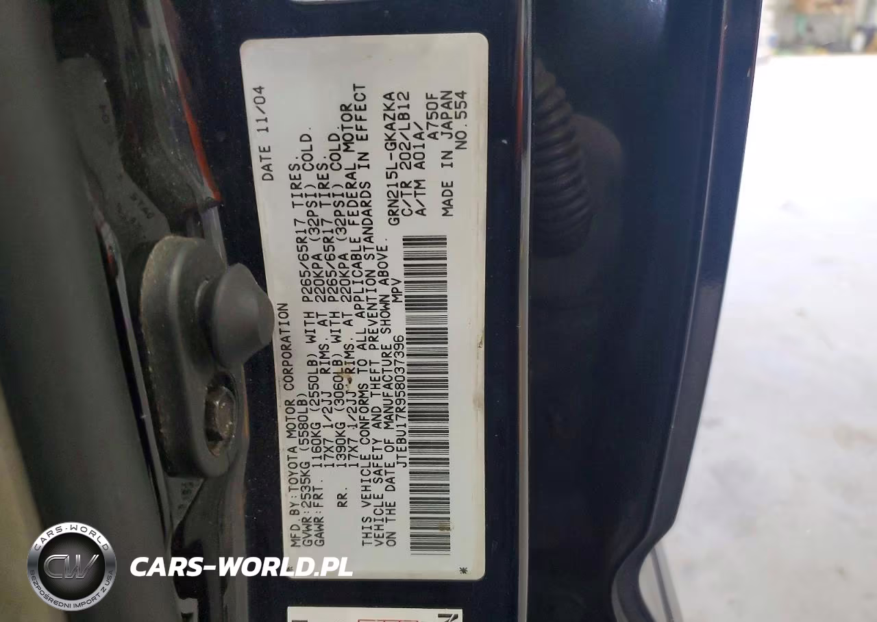 2005 Toyota 4Runner Limited VIN:JTEBU17R958037396 - 13