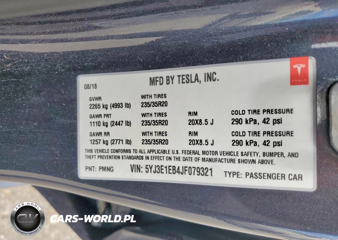 2018 Tesla Model 3 VIN:5YJ3E1EB4JF079321 - 12