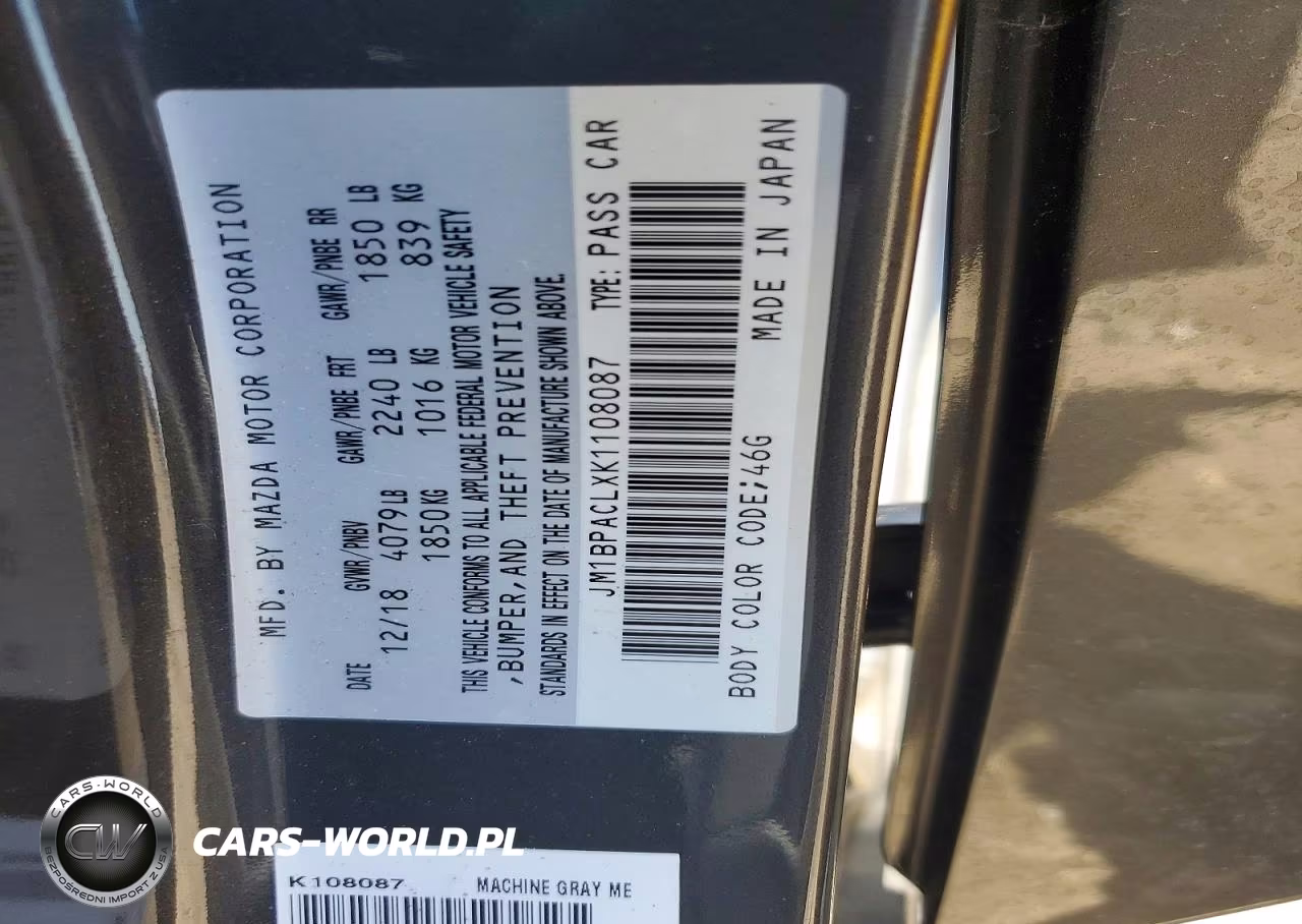 2019 Mazda 3 Preferred Plus VIN:JM1BPACLXK1108087 - 12