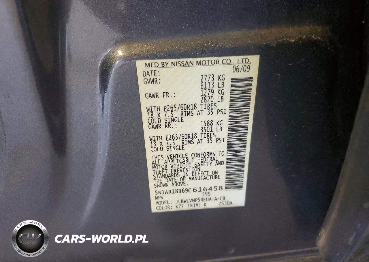 2009 Nissan Pathfinder S VIN:5N1AR18B69C616458 - 13