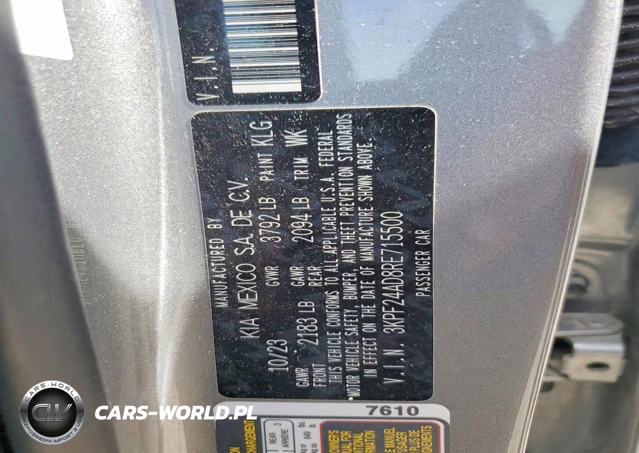 2024 Kia Forte Lxs VIN:3KPF24AD8RE715500 - 12