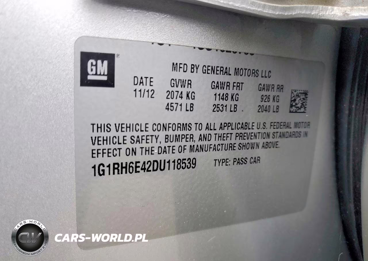 2013 Chevrolet Volt VIN:1G1RH6E42DU118539 - 12