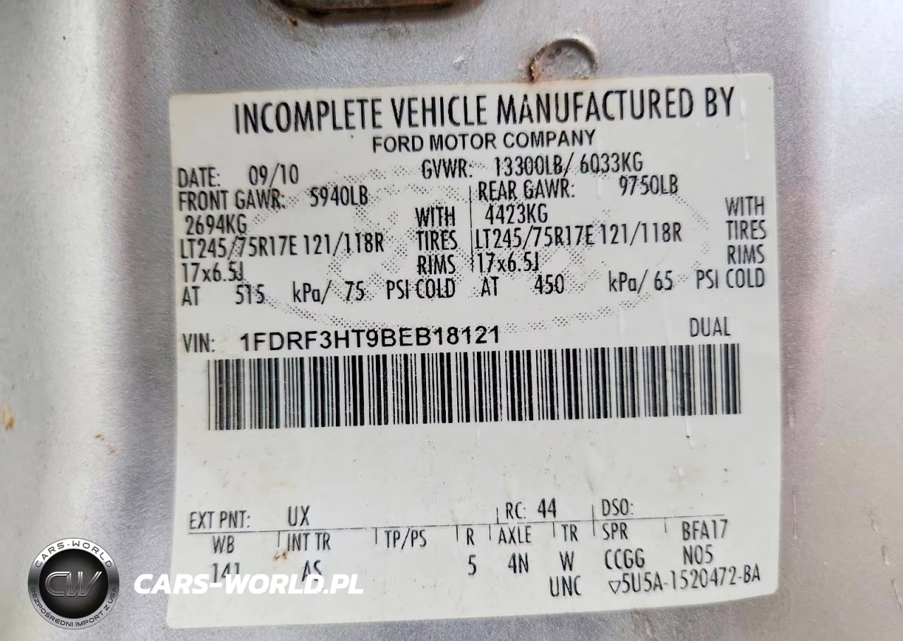 2011 Ford F350 Super Duty VIN:1FDRF3HT9BEB18121 - 12