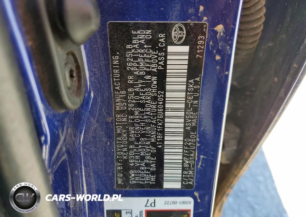 2016 Toyota Camry Se VIN:4T1BF1FK7GU604052 - 12