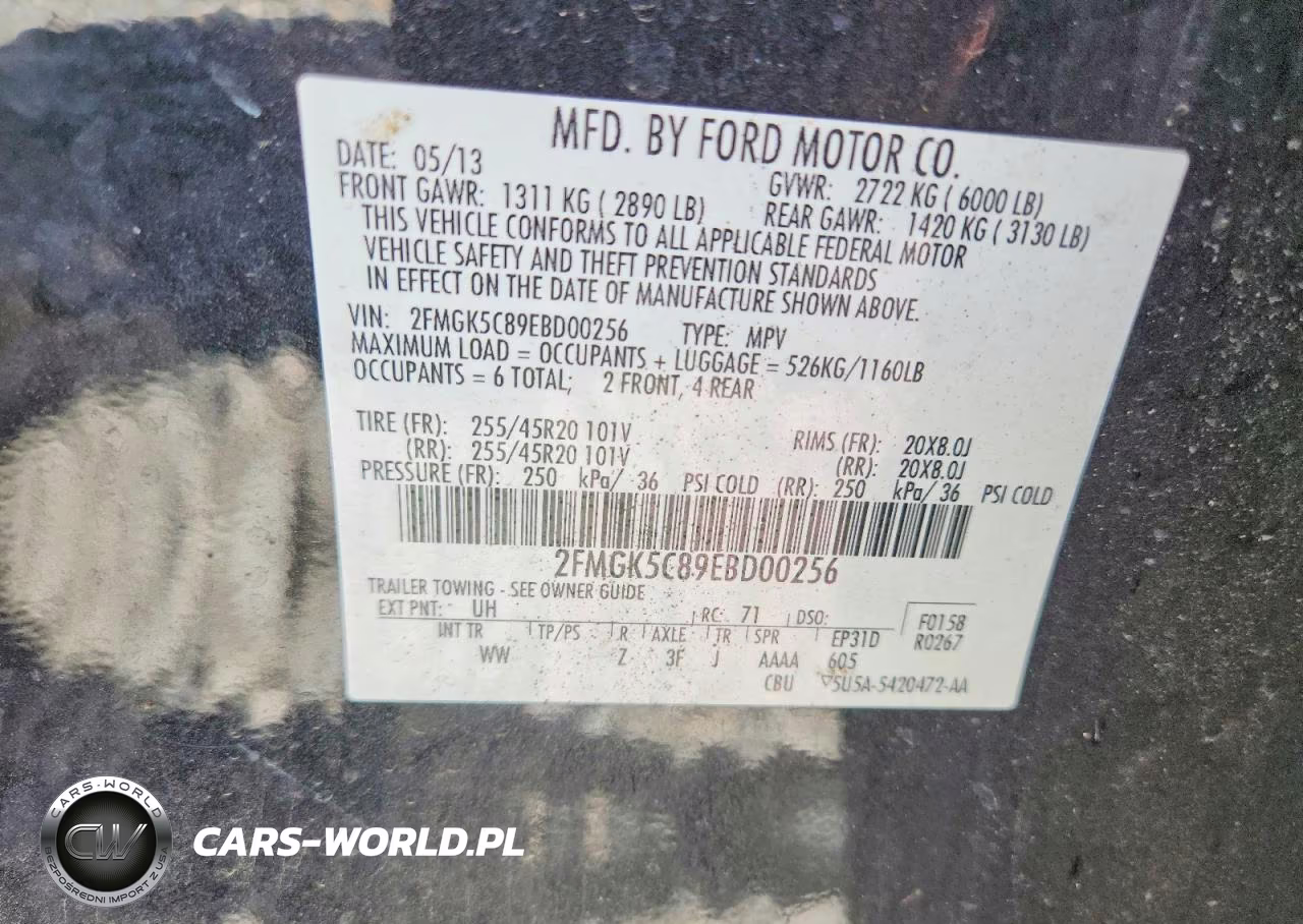 2014 Ford Flex Sel VIN:2FMGK5C89EBD00256 - 13