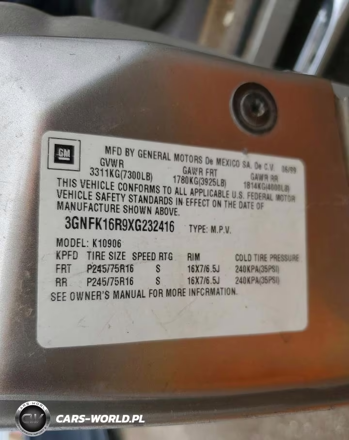 1999 Chevrolet Suburban K1500 VIN:3GNFK16R9XG232416 - 12