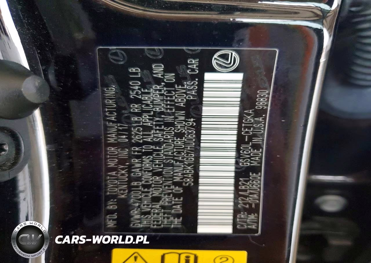2017 Lexus Es 350 VIN:58ABK1GG7HU063794 - 12
