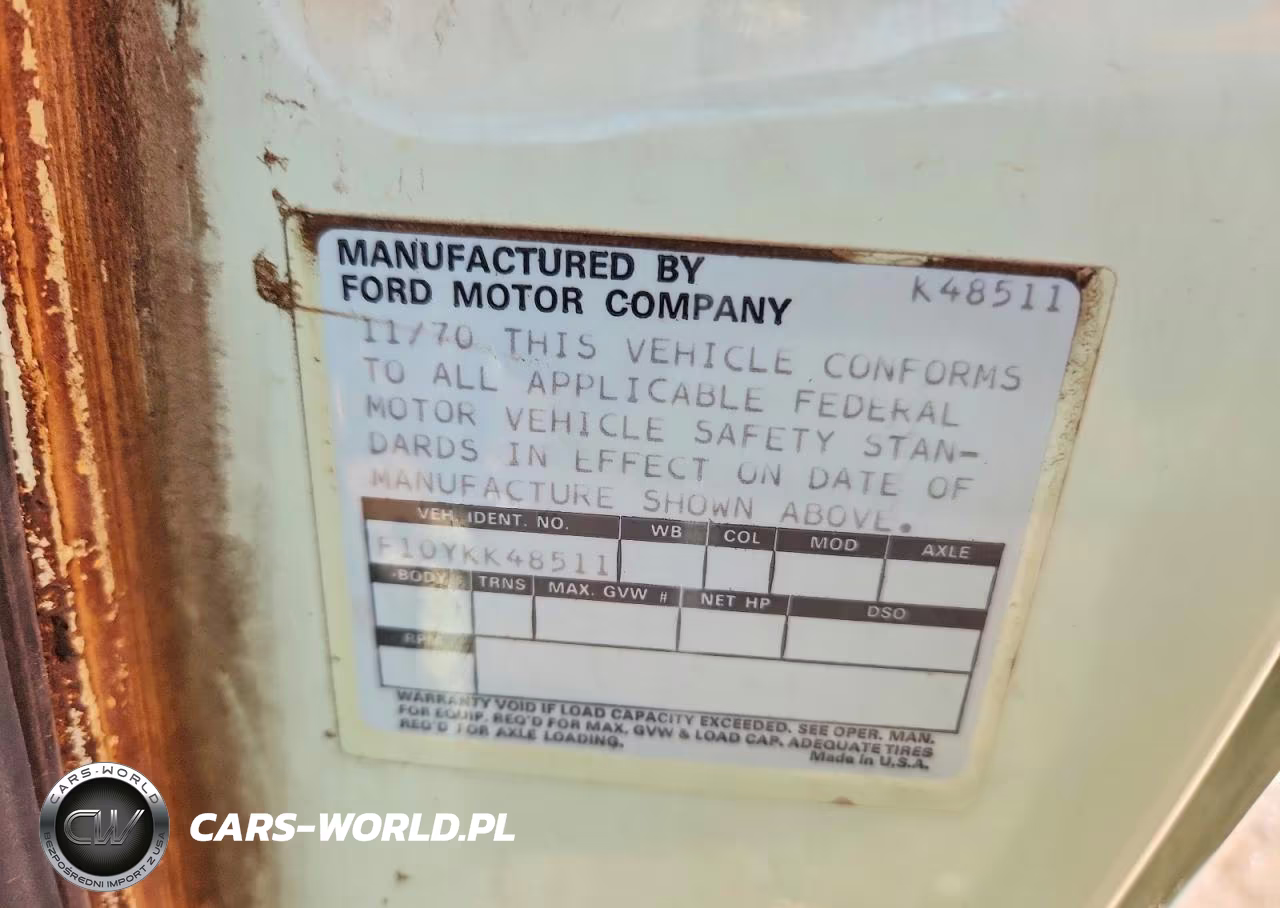 1971 Ford Ranger VIN:F10YKK48511 - 12