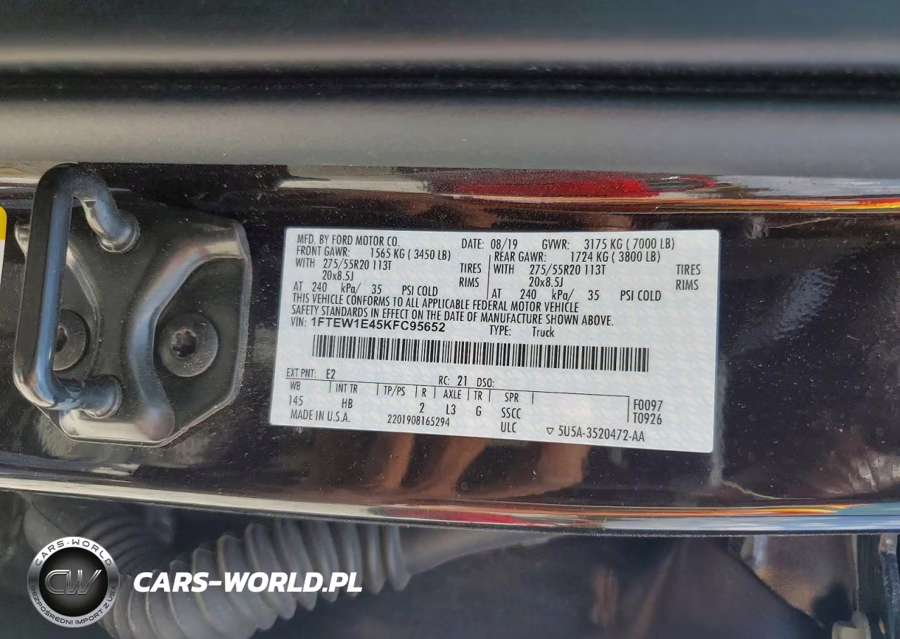 2019 Ford F150 Supercrew VIN:1FTEW1E45KFC95652 - 12