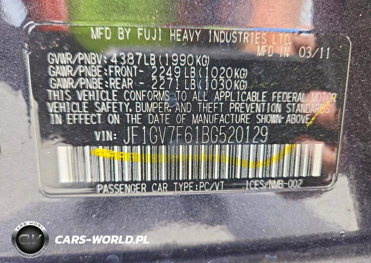 2011 Subaru Impreza Wrx VIN:JF1GV7F61BG520129 - 13