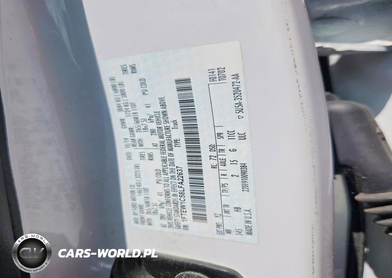 2020 Ford F150 Supercrew VIN:1FTEW1C58LFA22637 - 12