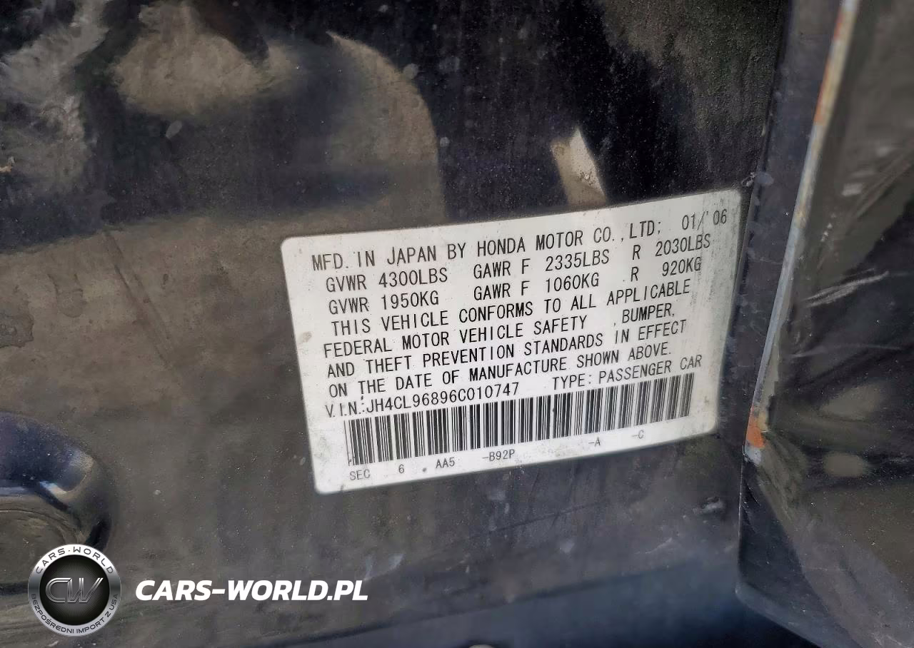 2006 Acura Tsx VIN:JH4CL96896C010747 - 12
