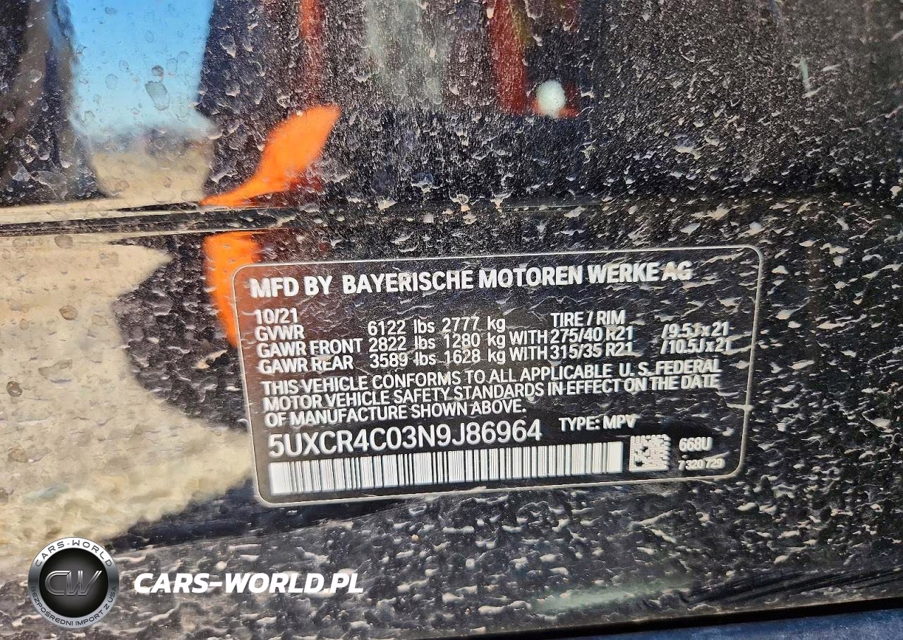 2022 BMW X5 Sdrive 40I VIN:5UXCR4C03N9J86964 - 13