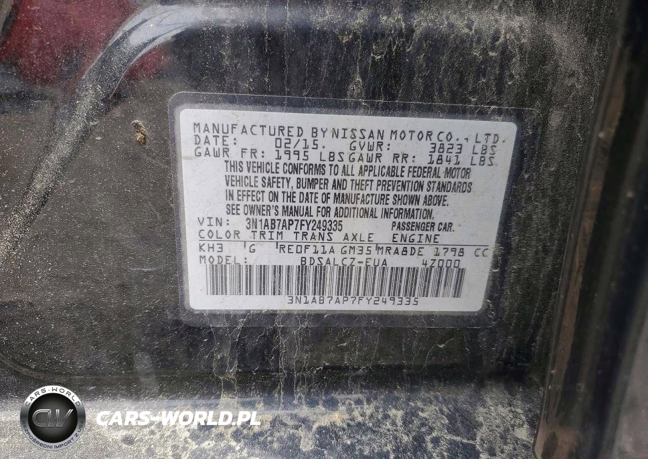 2015 Nissan Sentra S VIN:3N1AB7AP7FY249335 - 12