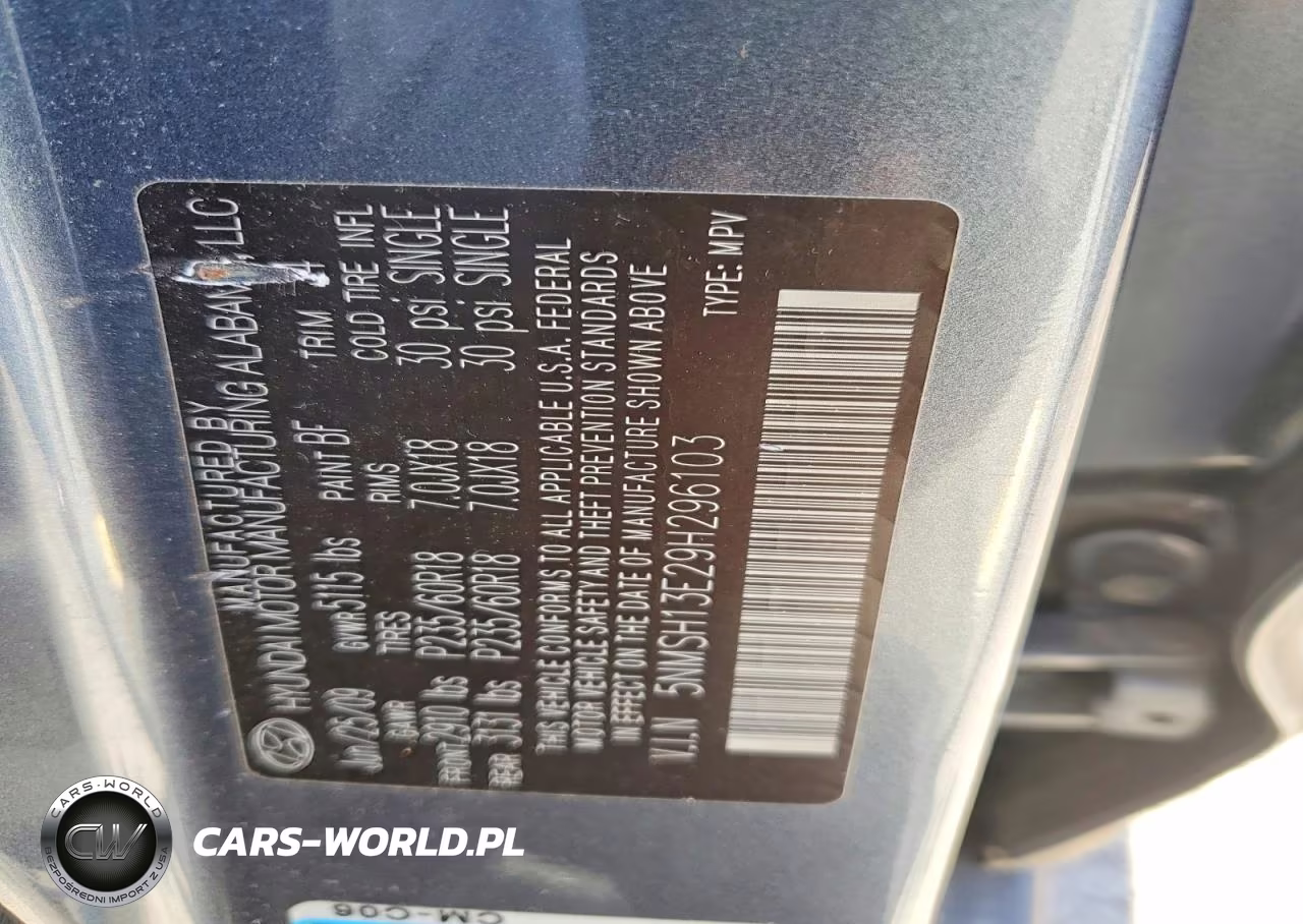2009 Hyundai Santa Fe Se VIN:5NMSH13E29H296103 - 13