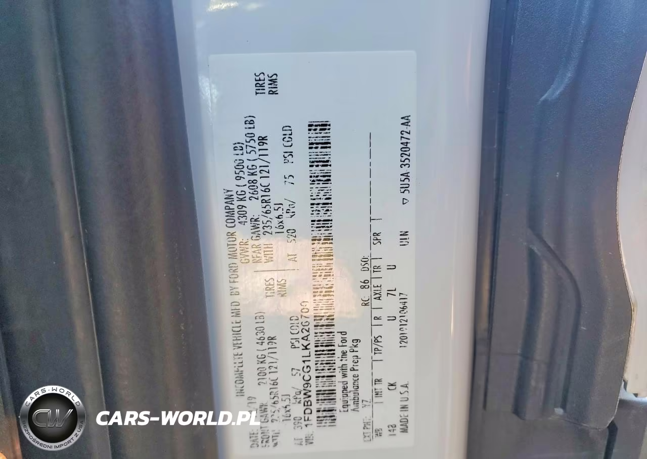 2020 Ford Transit T-350 VIN:1FDBW9CG1LKA26700 - 12