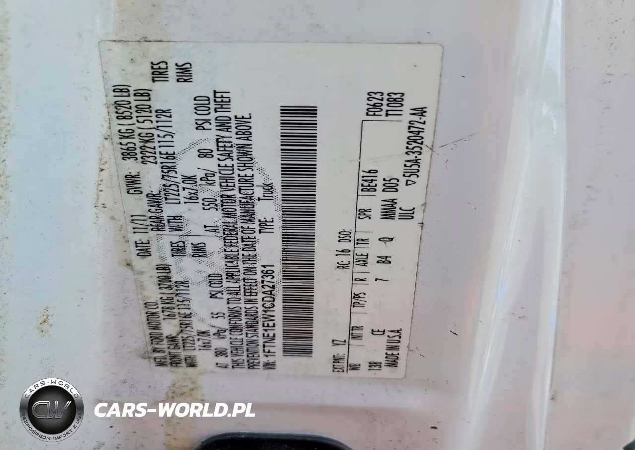 2012 Ford Econoline E150 Van VIN:1FTNE1EW1CDA27361 - 13