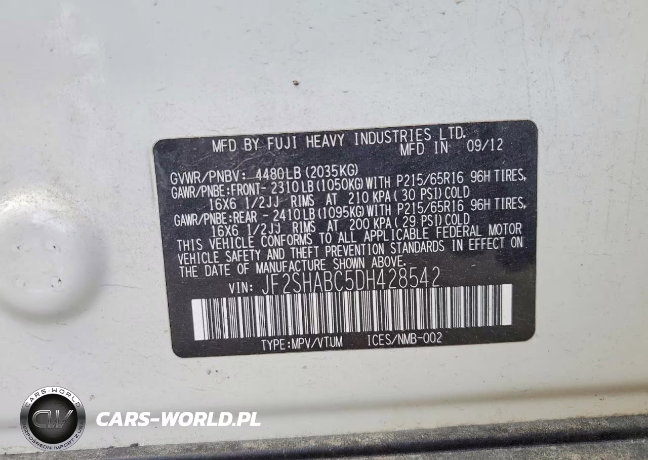 2013 Subaru Forester 2.5X VIN:JF2SHABC5DH428542 - 12