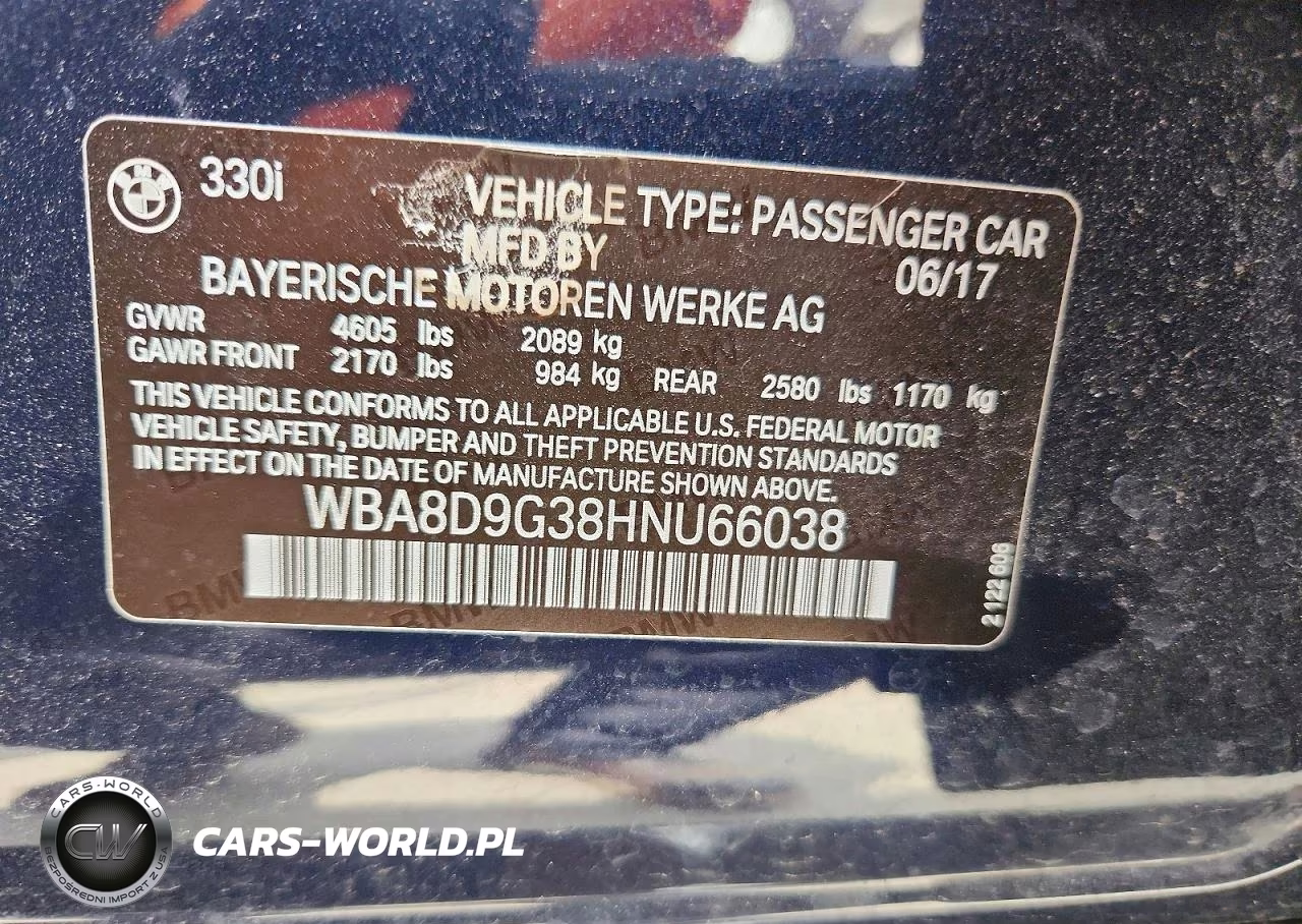 2017 BMW 330 Xi VIN:WBA8D9G38HNU66038 - 12