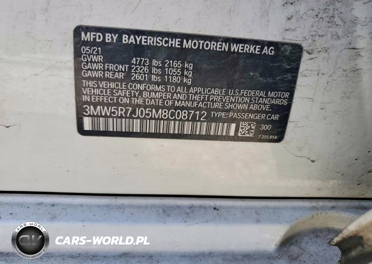 2021 BMW 330Xi VIN:3MW5R7J05M8C08712 - 12