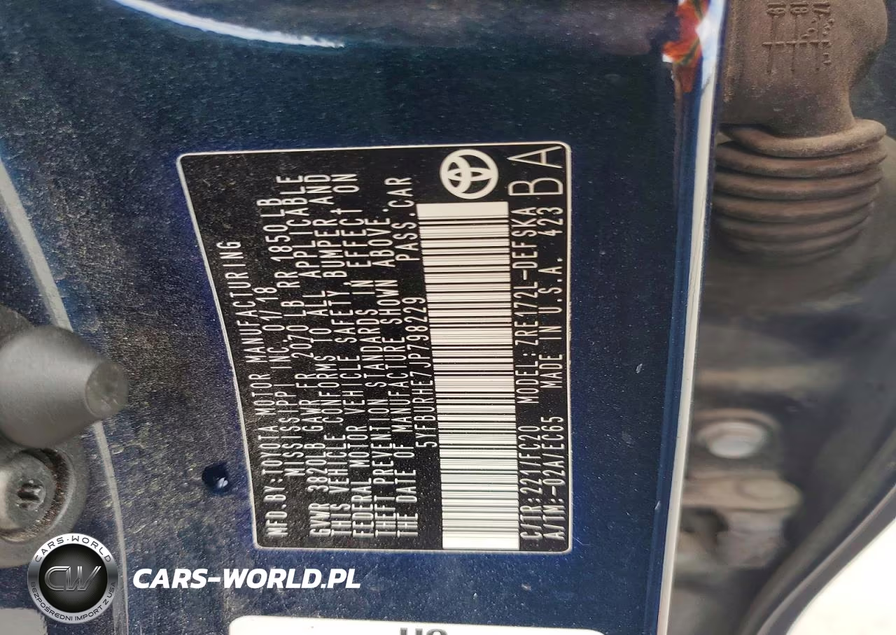 2018 Toyota Corolla Se VIN:5YFBURHE7JP798229 - 12