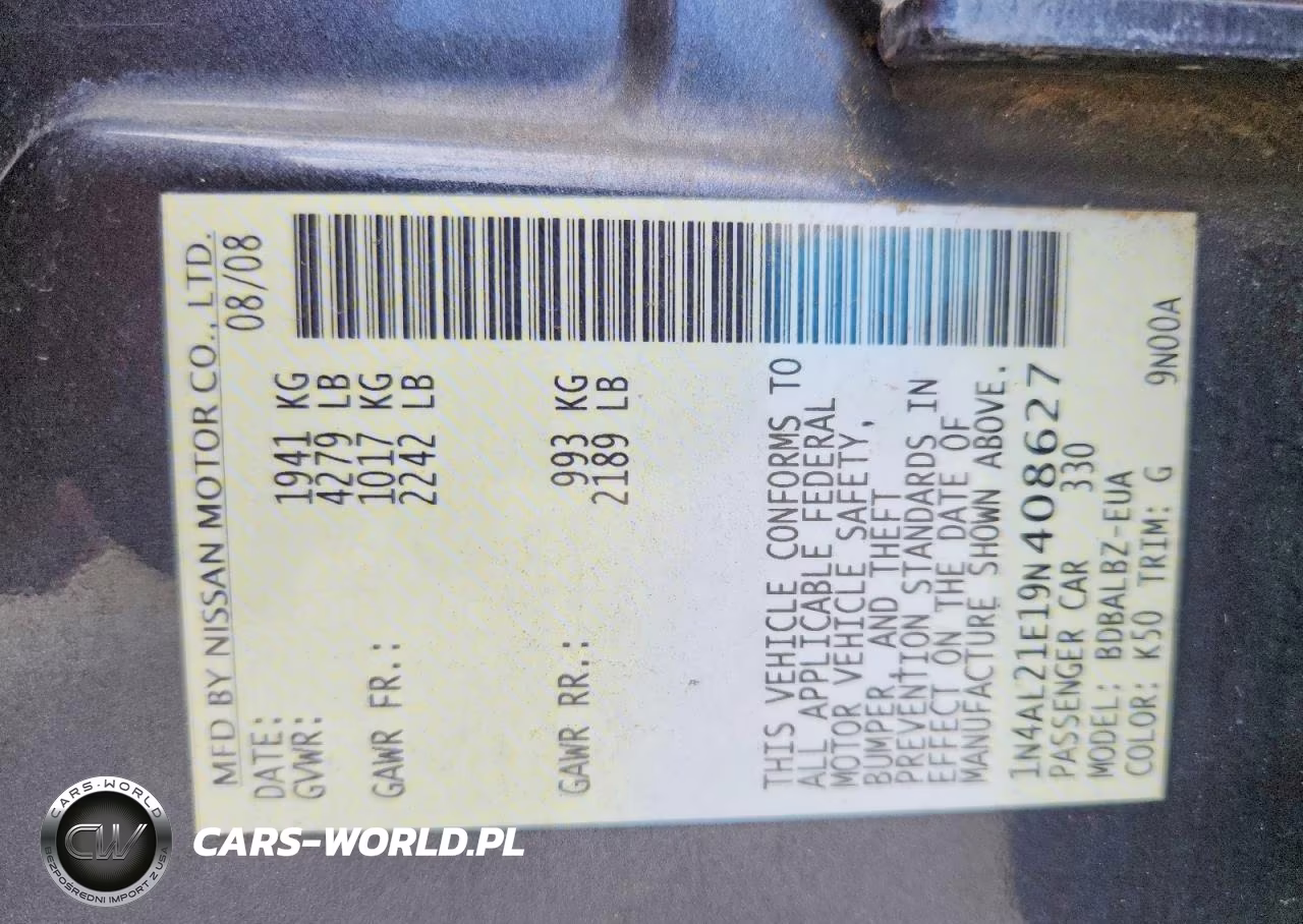 2009 Nissan Altima 2.5 VIN:1N4AL21E19N408627 - 13