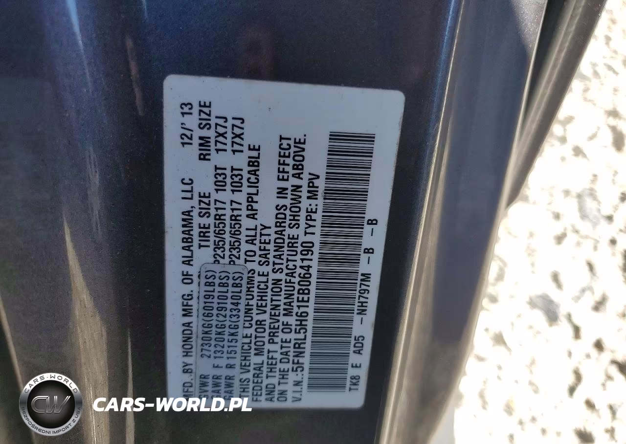 2014 Honda Odyssey Exl VIN:5FNRL5H61EB064190 - 13