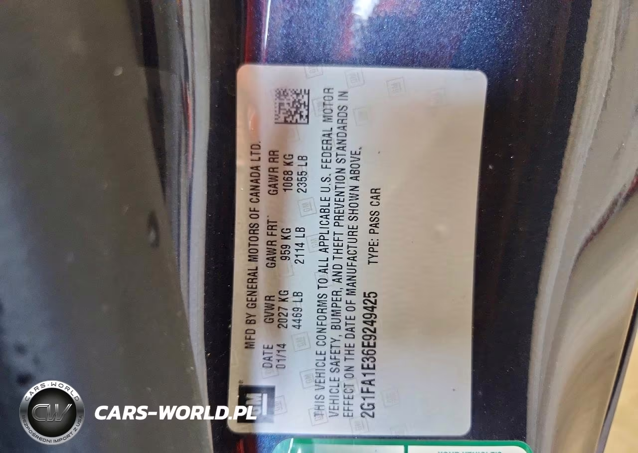 2014 Chevrolet Camaro VIN:2G1FA1E36E9249425 - 12