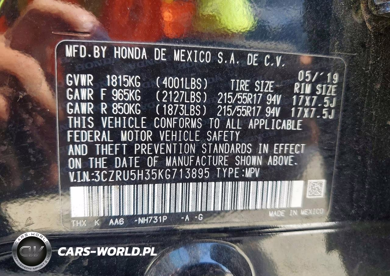 2019 Honda Hr-V Lx VIN:3CZRU5H35KG713895 - 12