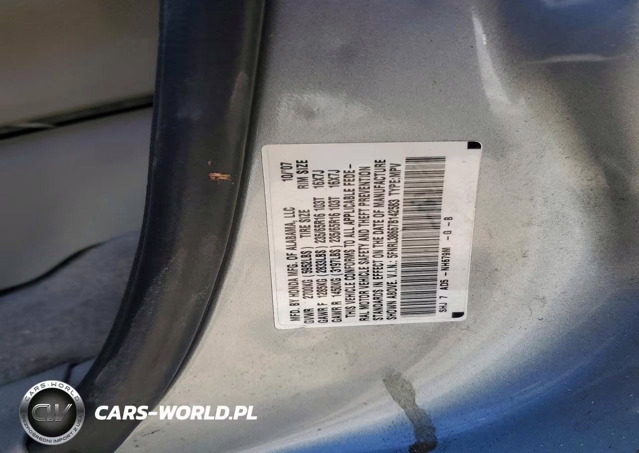 2007 Honda Odyssey Exl VIN:5FNRL38667B142583 - 13