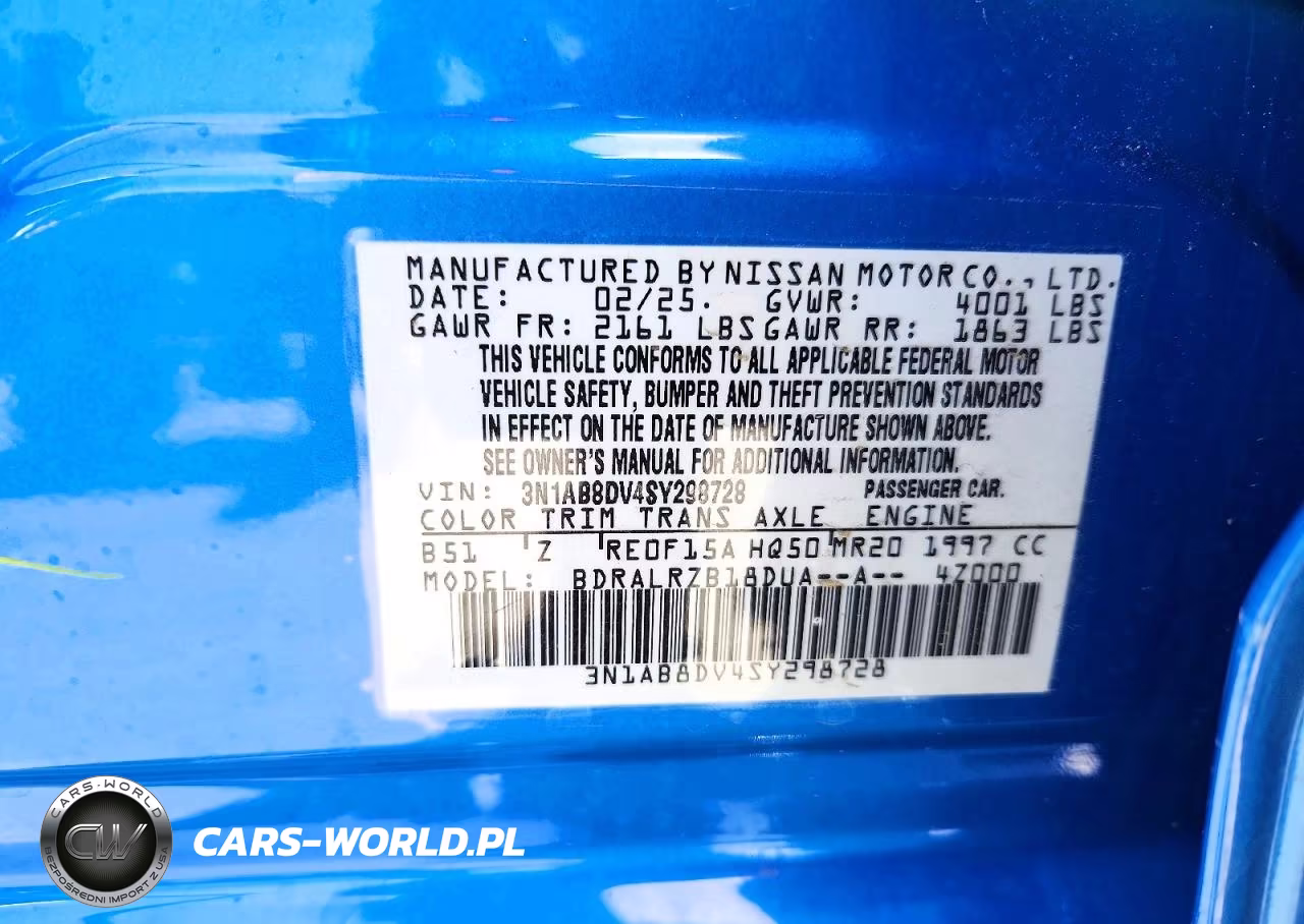 2025 Nissan Sentra Sr VIN:3N1AB8DV4SY298728 - 13