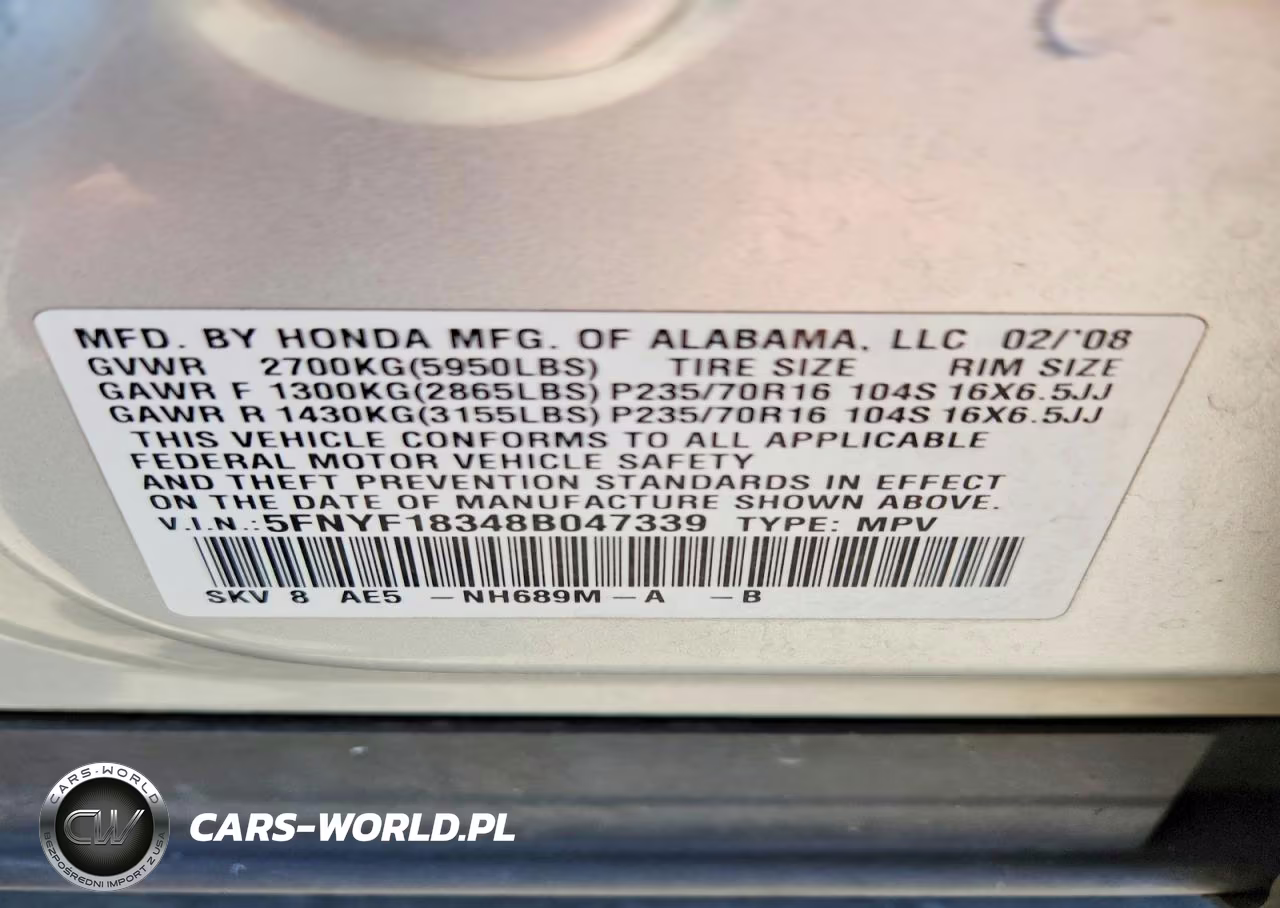2008 Honda Pilot Se VIN:5FNYF18348B047339 - 14