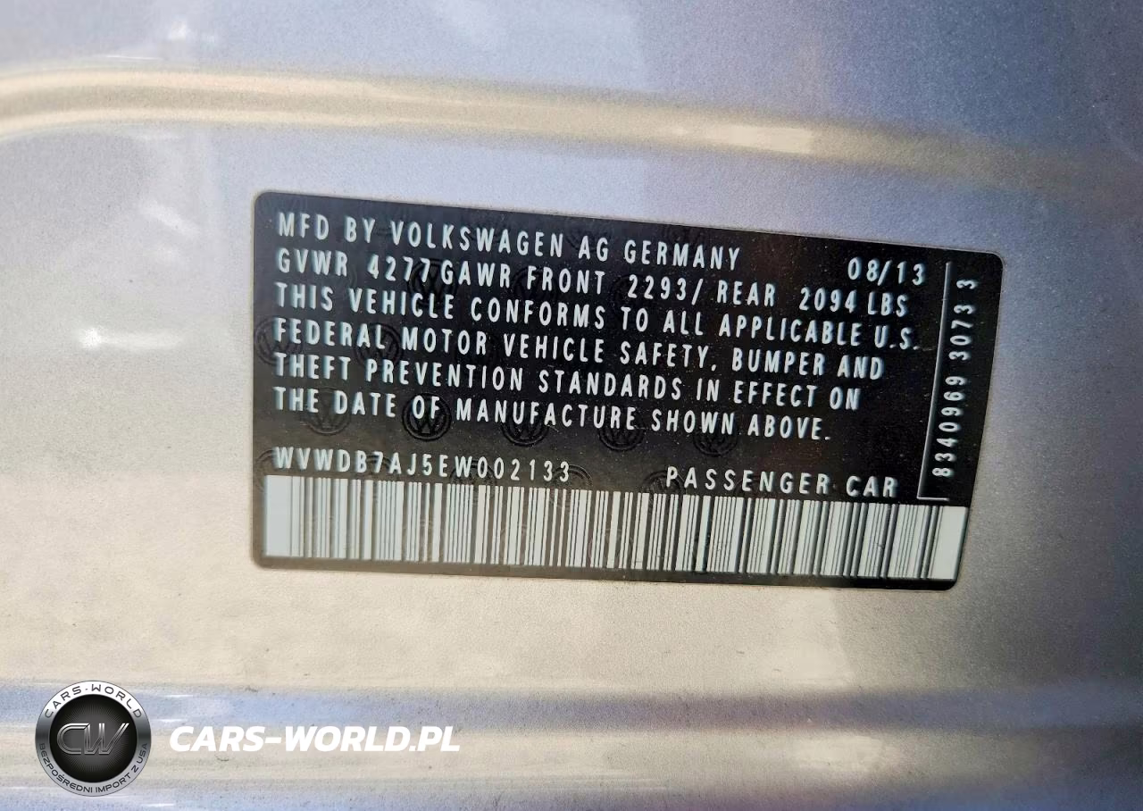 2014 Volkswagen Golf VIN:WVWDB7AJ5EW002133 - 13