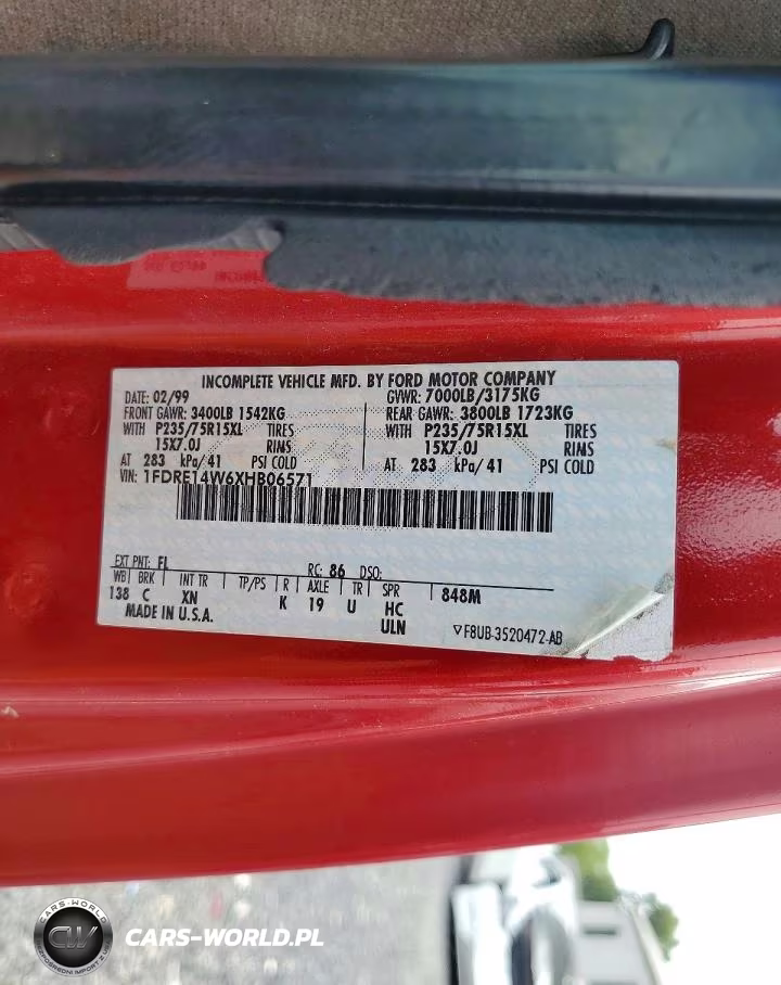 1999 Ford Econoline E150 Van VIN:1FDRE14W6XHB06571 - 13