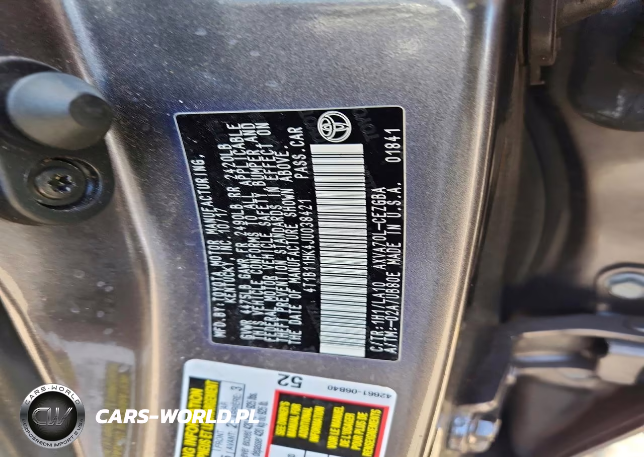 2018 Toyota Camry L VIN:4T1B11HK4JU038421 - 12
