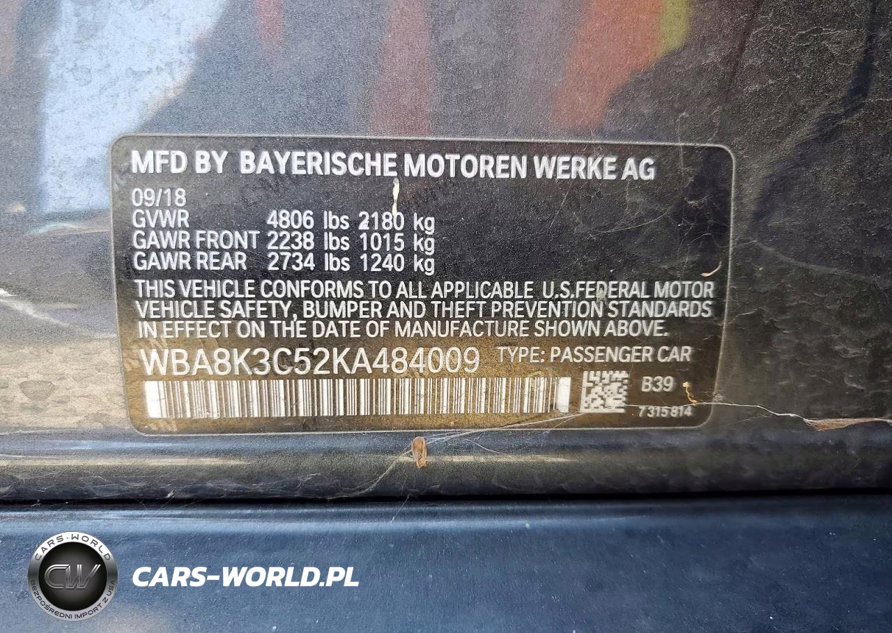 2019 BMW 330Xi VIN:WBA8K3C52KA484009 - 12