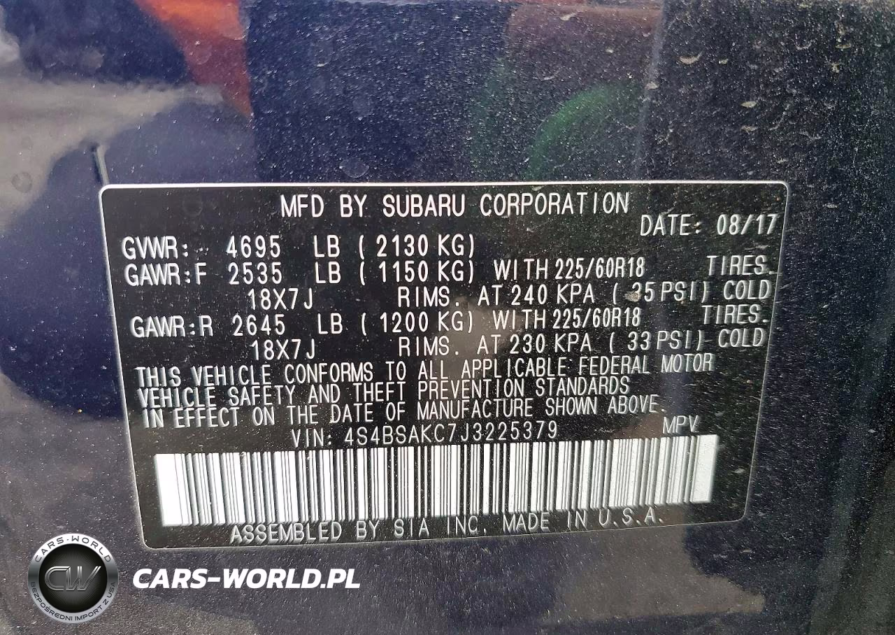 2018 Subaru Outback 2.5I Limited VIN:4S4BSAKC7J3225379 - 14